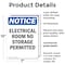 Signmission Electrical Room No Storage, 7 in W x Rectangle, Plastic OS-2PACK-NS-P-710-V-11687 - alternate 3